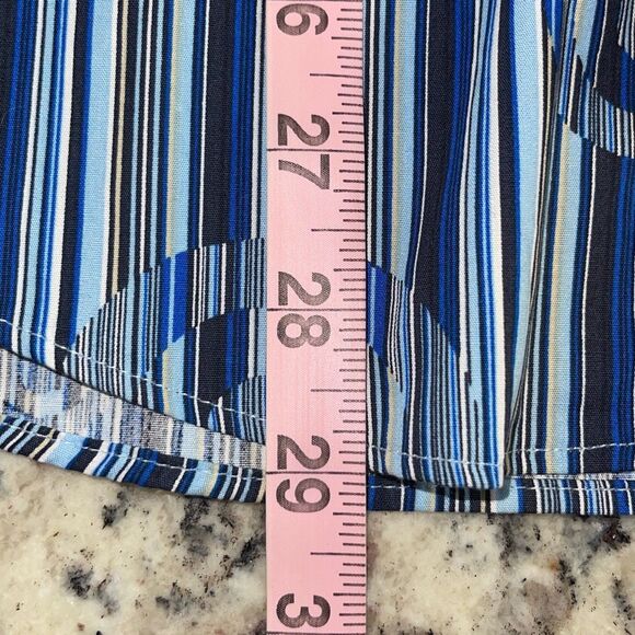 Ben Sherman Mens Carnaby Fit Stripe Short Sleeve Button Up Shirt Blue Medium NWT - Picture 10 of 10